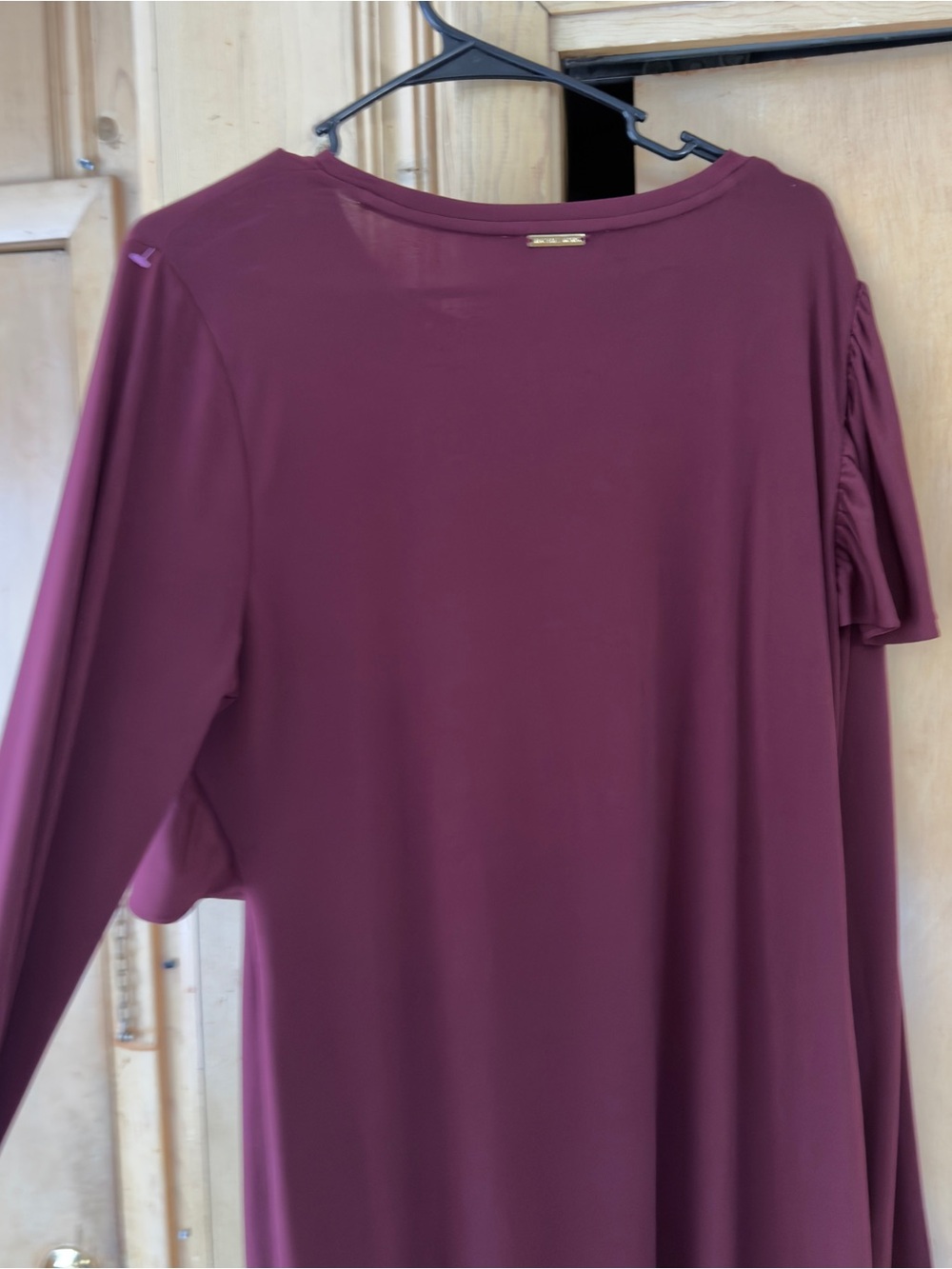 Michael Kors Burgundy Dress with Gold Logo Plate